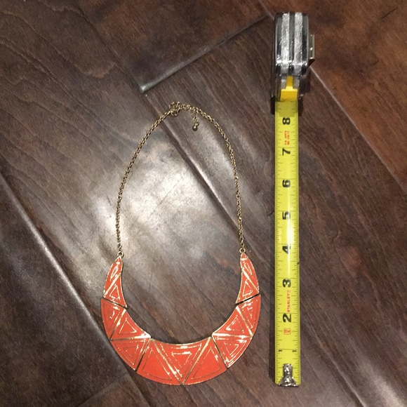 Coral & Gold Statement Necklace - Picture 5 of 8